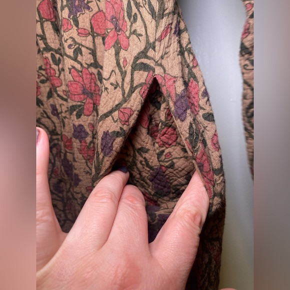 EUC Ian Mosh Double Breasted Floral Gauze Jacket Cotton Puff Sleeve Wearable Art - Picture 10 of 16